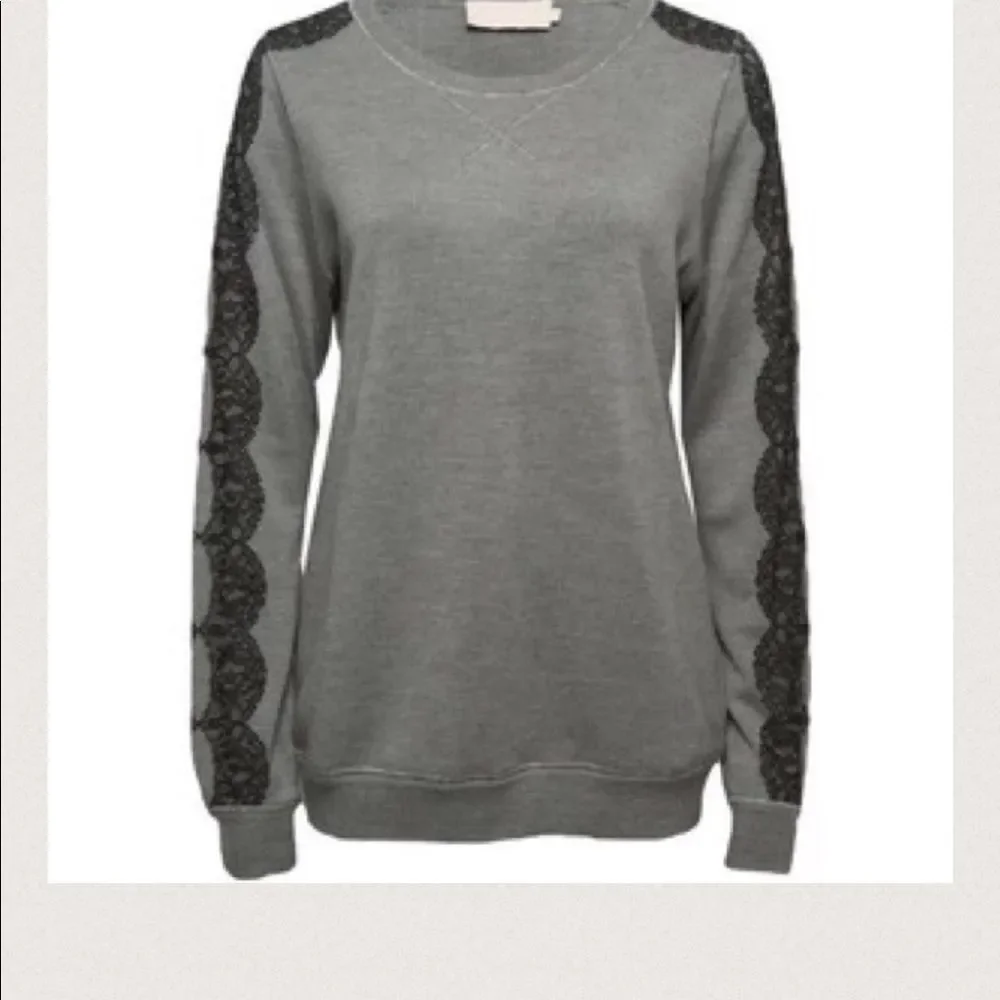 Jason Wu Gray Lace-Trimmed Wool Sweater Large NWT - Picture 3 of 4